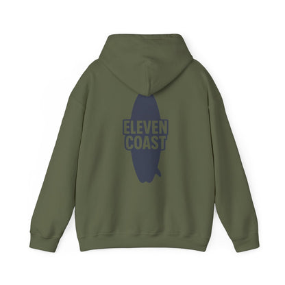Navy Hoodie Men Bold Surfboard Design 