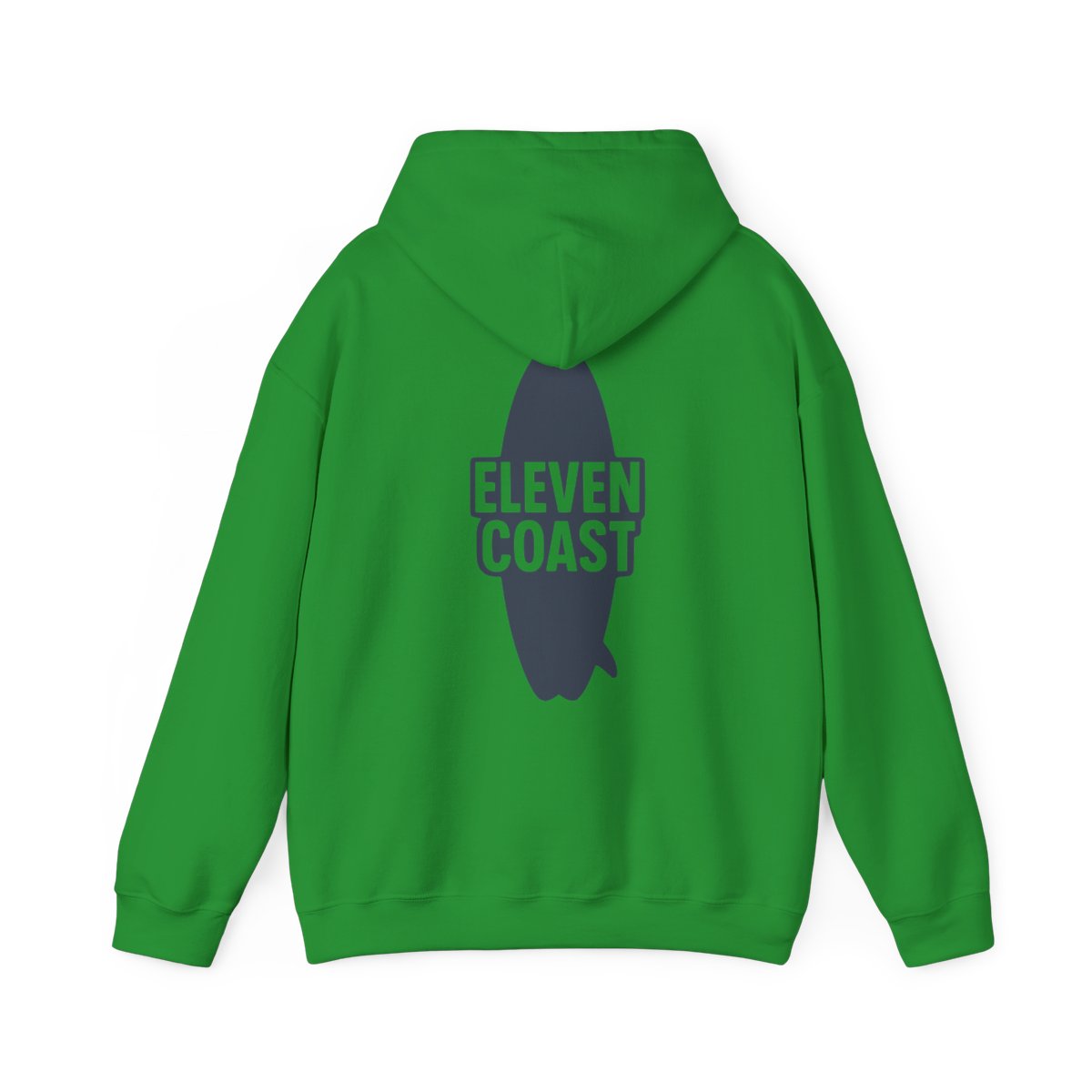 Navy Hoodie Men Bold Surfboard Design #en:color_irish-green,fr:couleur_vert-irlandais