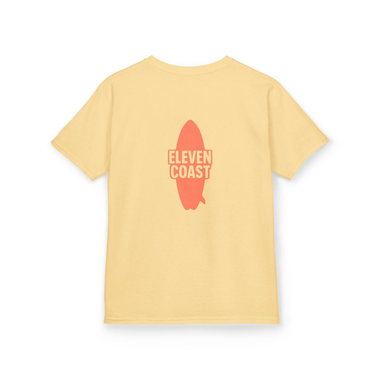 Kids Orange Surfboard Tee Top #en:color_yellow-haze,fr:couleur_brume-jaune