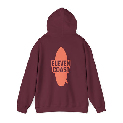 Orange Surfboard Hoodie Women Warm Comfort 