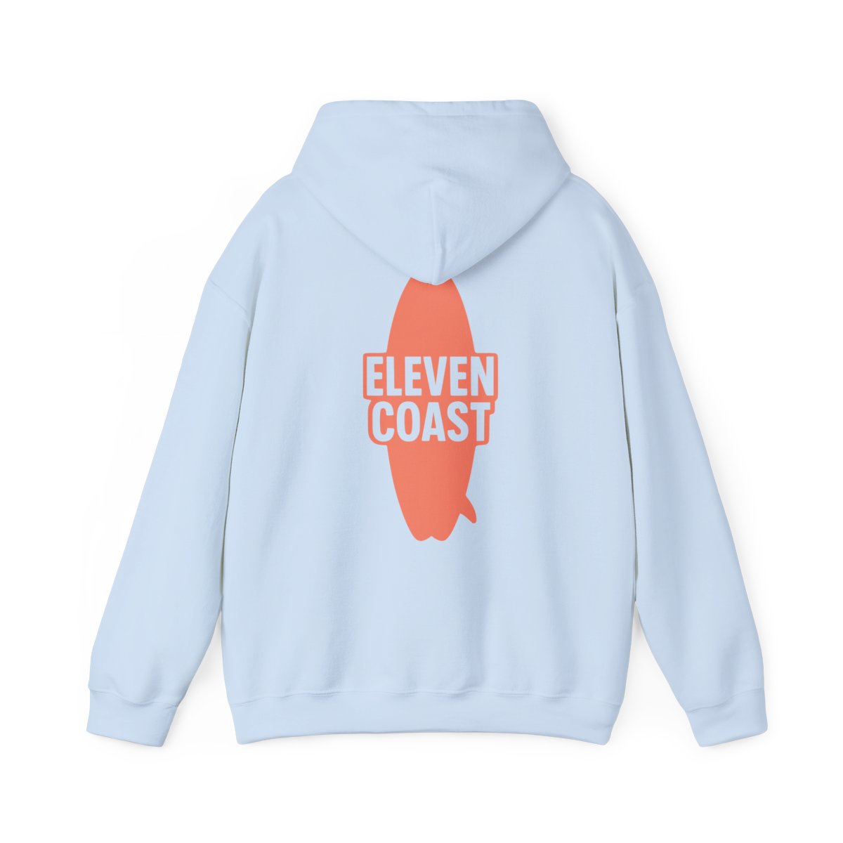 Orange Surfboard Hoodie Women Warm Comfort #en:color_light-blue,fr:couleur_bleu-clair