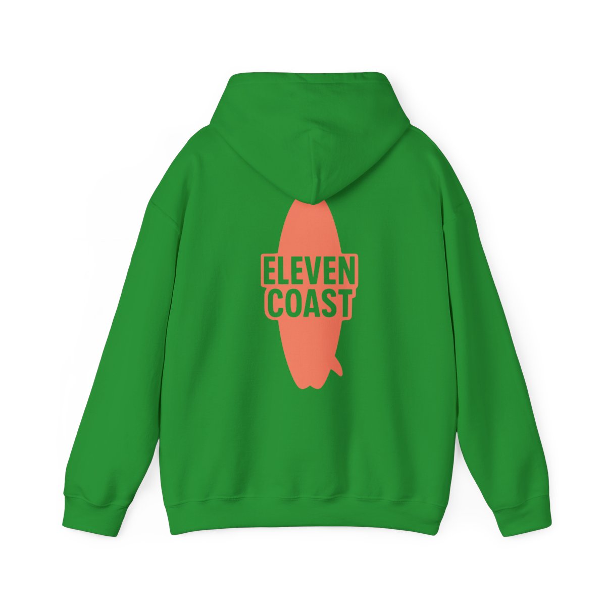 Orange Surfboard Hoodie Women Warm Comfort #en:color_irish-green,fr:couleur_vert-irlandais