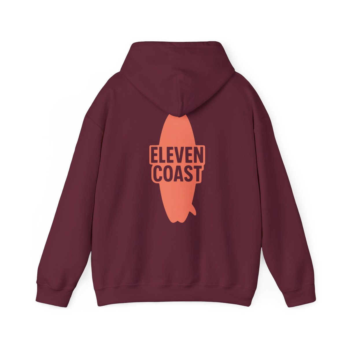 Orange Surfboard Hoodie Women Warm Comfort #en:color_maroon,fr:couleur_bordeaux