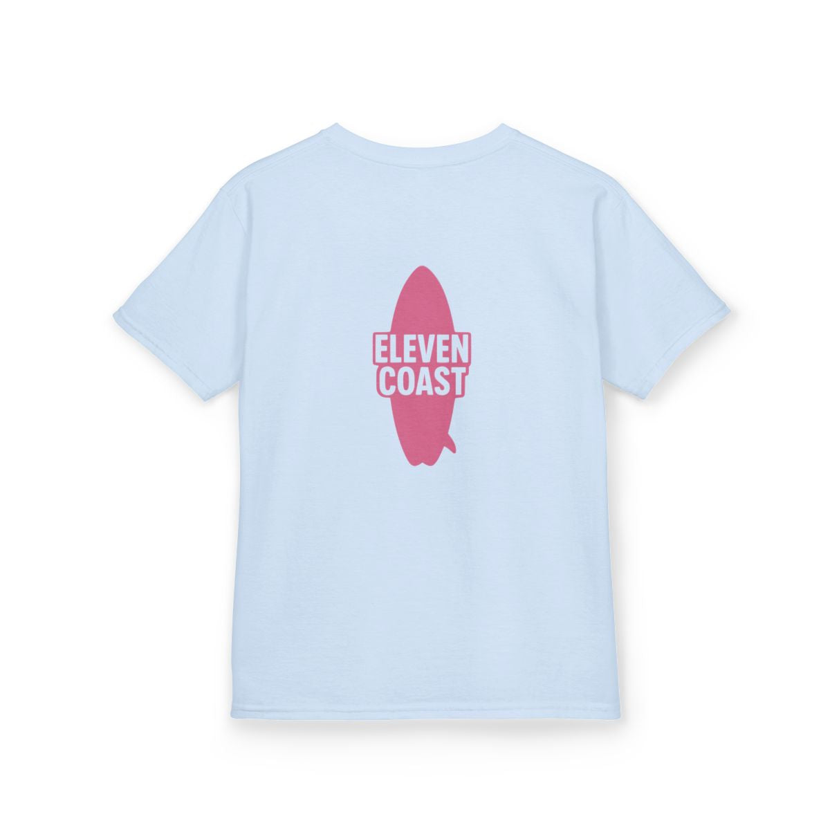 Kids Graphic Tee Pop Pink Surfboard #en:color_light-blue,fr:couleur_bleu-clair