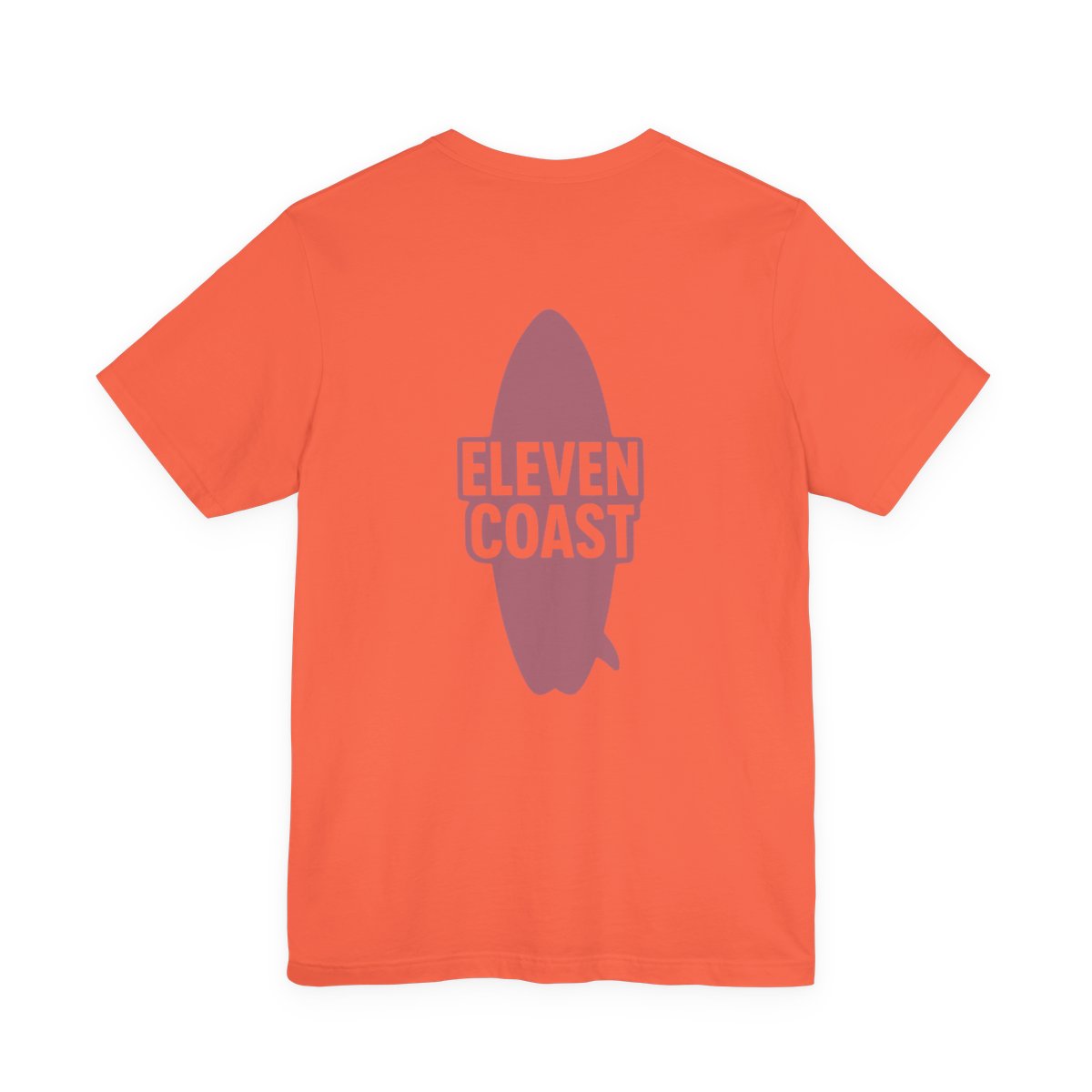 Mens Rosewood Red Surfboard T-Shirt #en:color_coral,fr:couleur_corail