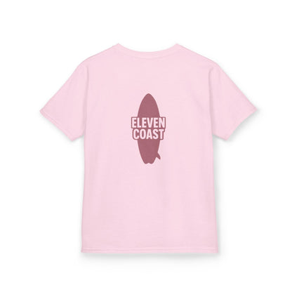 Kids Red Surfboard Tee Bold Design 