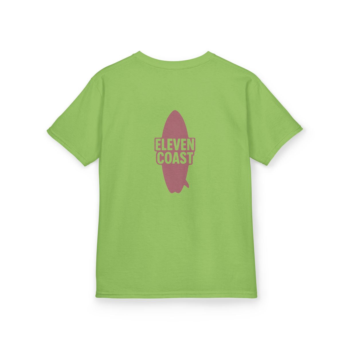 Kids Red Surfboard Tee Bold Design #en:color_lime,fr:couleur_citron-vert