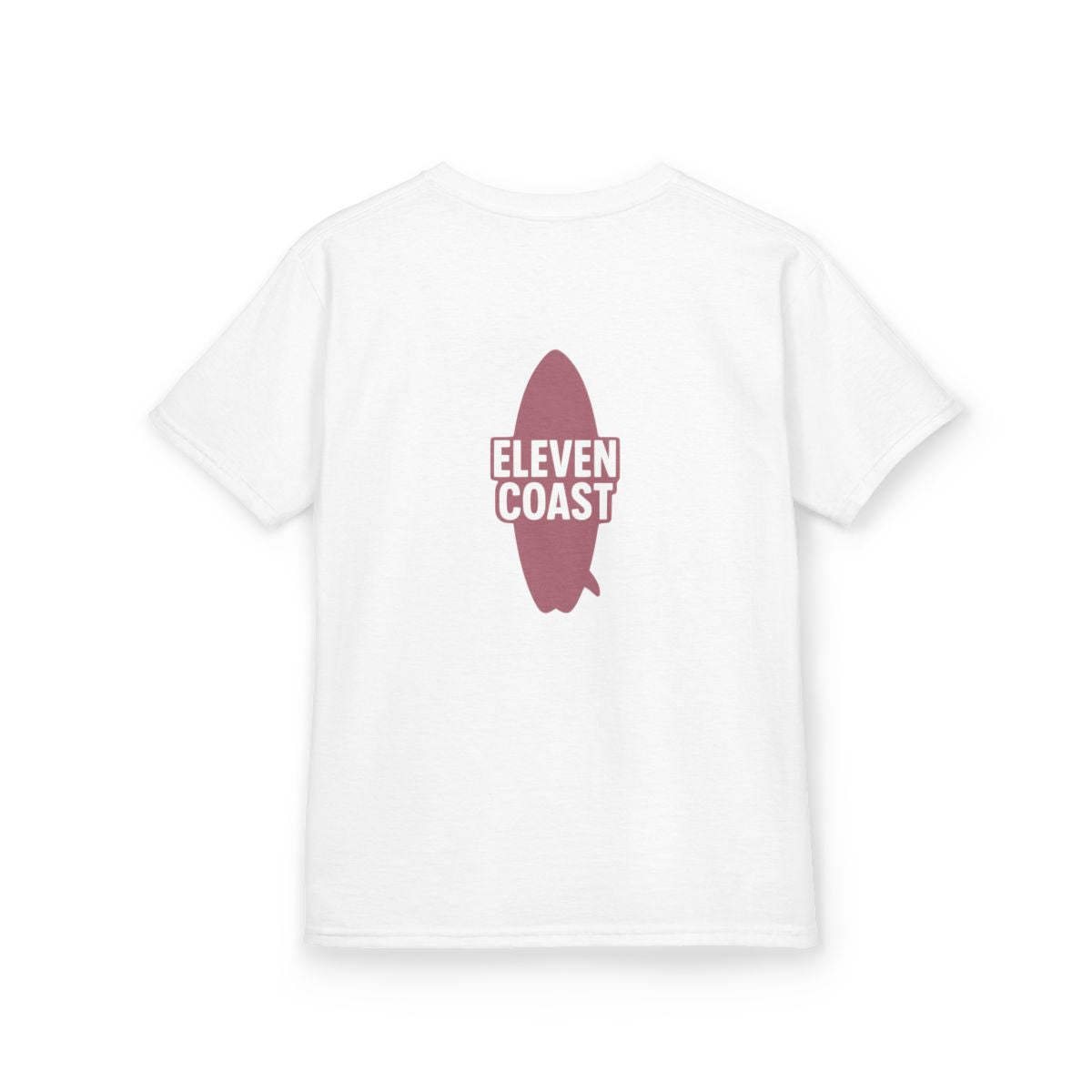 Kids Red Surfboard Tee Bold Design #en:color_white,fr:couleur_blanc