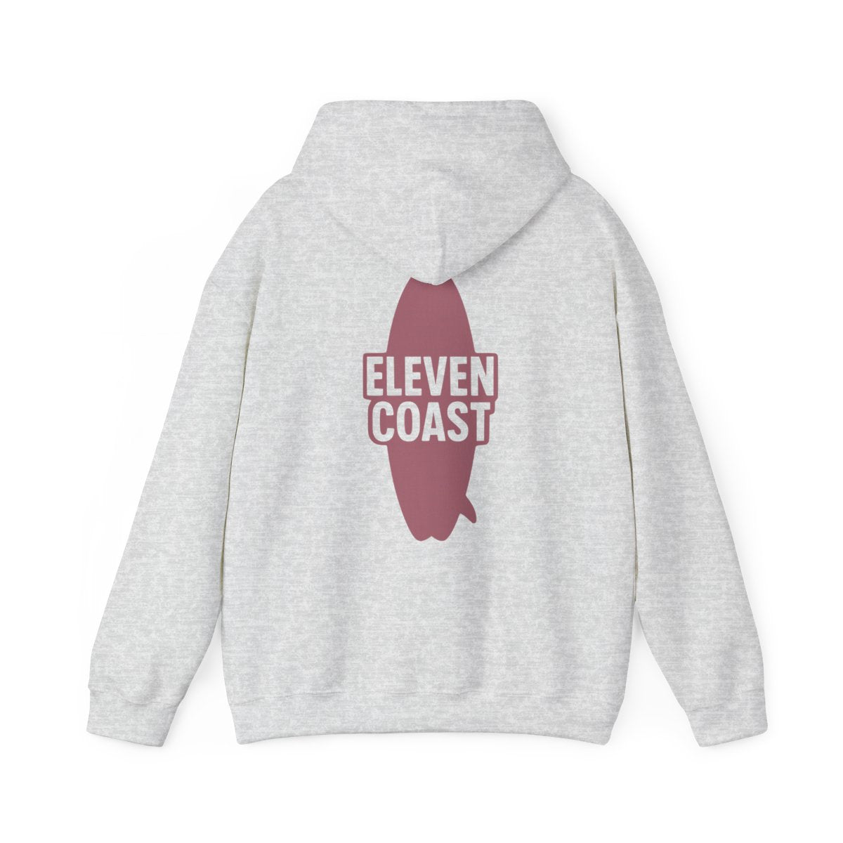 Rosewood Red Hoodie Men Surfboard Silhouette #en:color_ash,fr:couleur_cendre