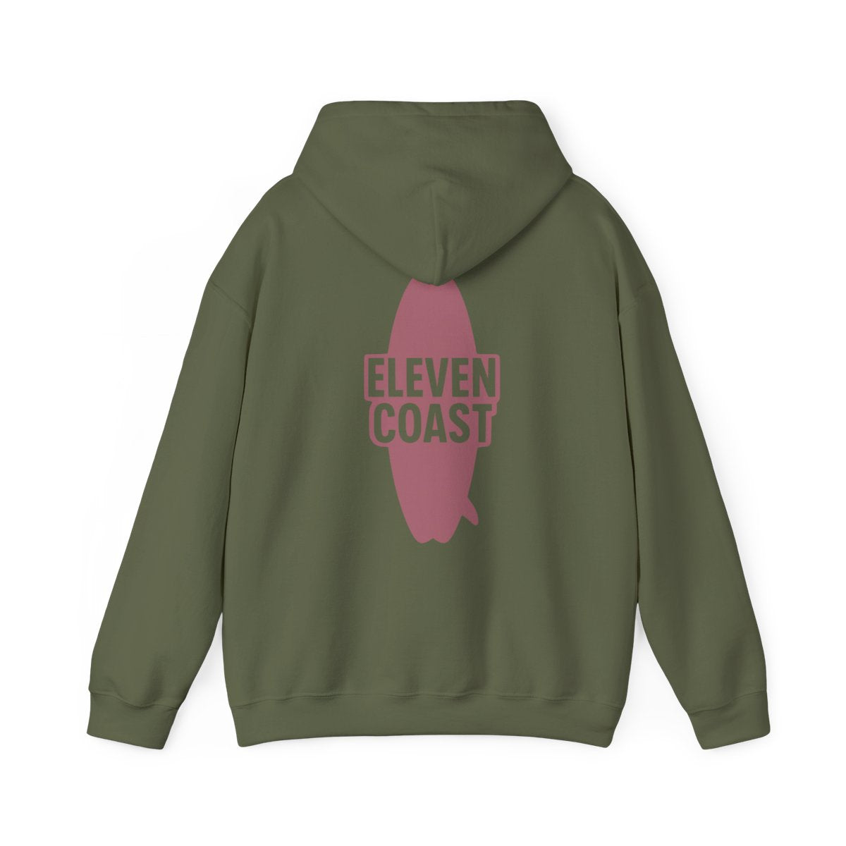 Rosewood Red Hoodie With Surfboard Design #en:color_military-green,fr:couleur_vert-militaire
