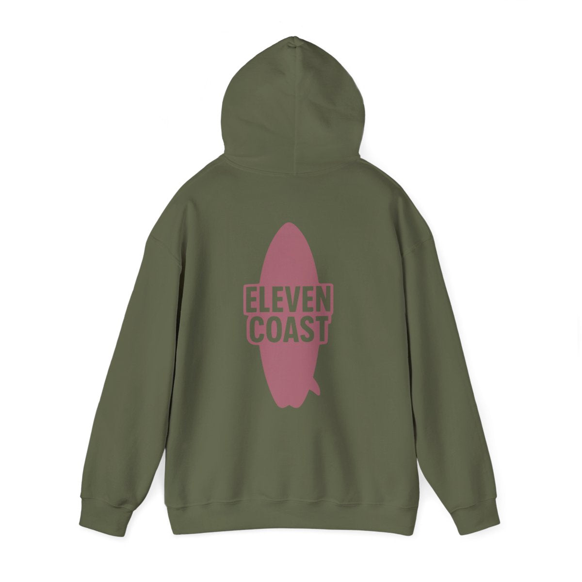Rosewood Red Hoodie With Surfboard Design 