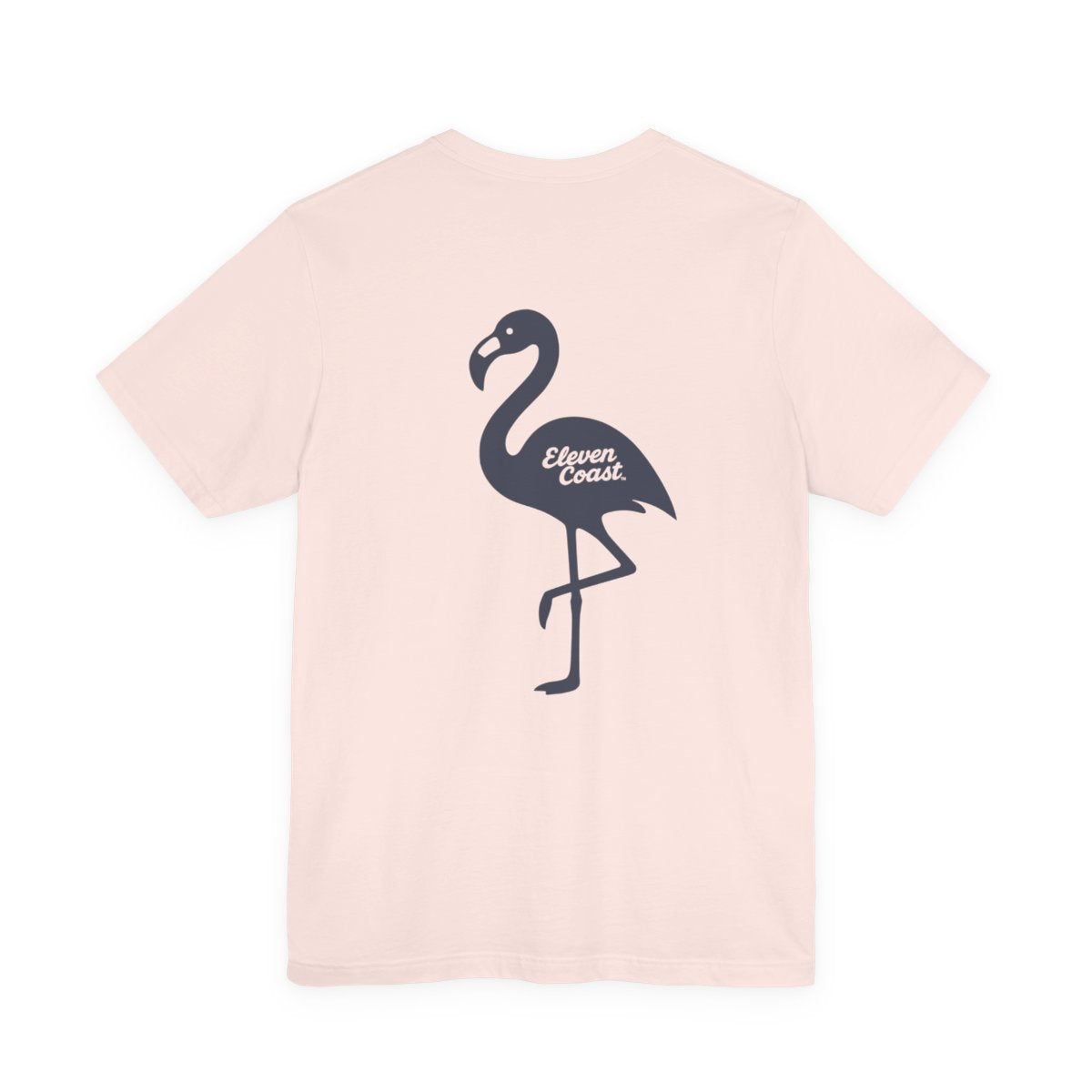 Men's Navy Flamingo T-Shirt #en:color_soft-pink,fr:couleur_rose-doux