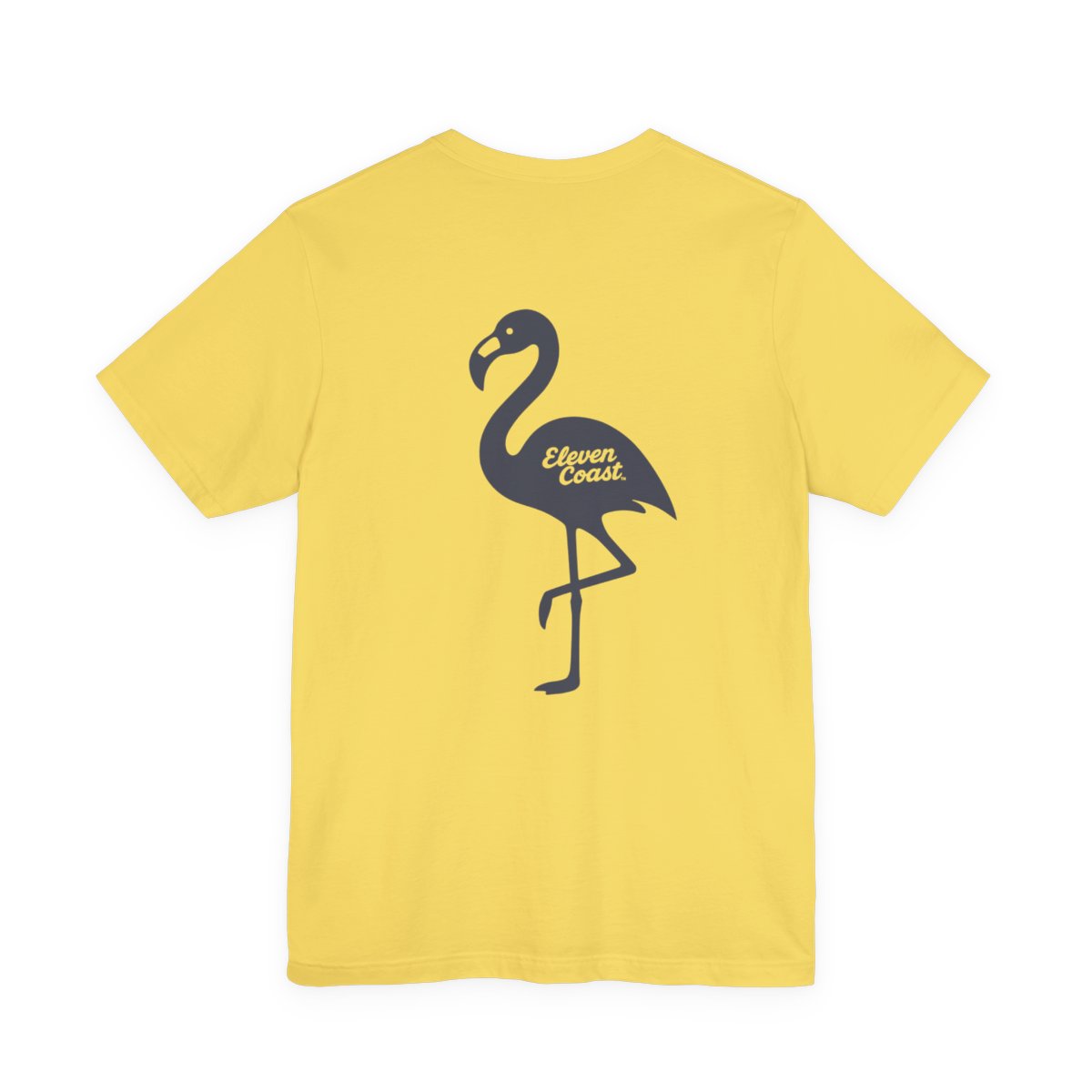Men's Navy Flamingo T-Shirt #en:color_maize-yellow,fr:couleur_jaune-mais