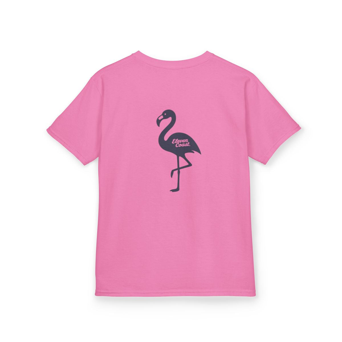 Kids Flamingo Navy Silhouette Tee #en:color_azalea,fr:couleur_azalee