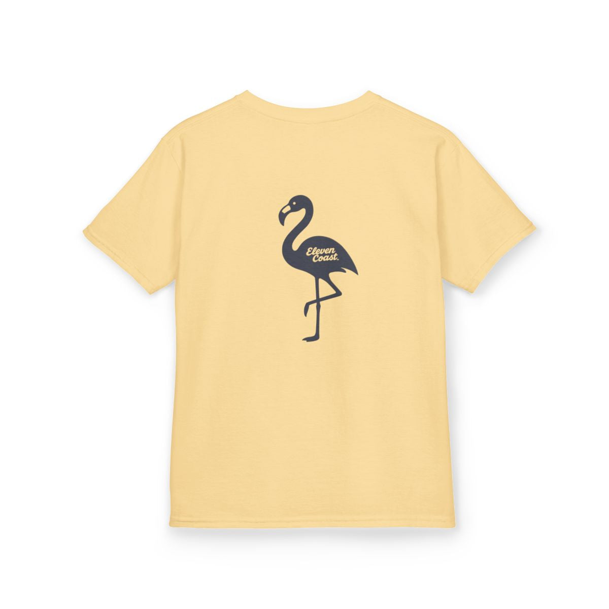Kids Flamingo Navy Silhouette Tee #en:color_yellow-haze,fr:couleur_brume-jaune