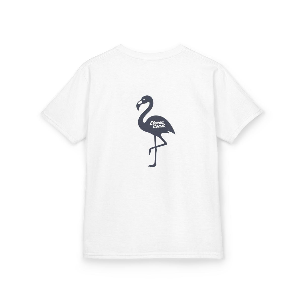 Kids Flamingo Navy Silhouette Tee #en:color_white,fr:couleur_blanc