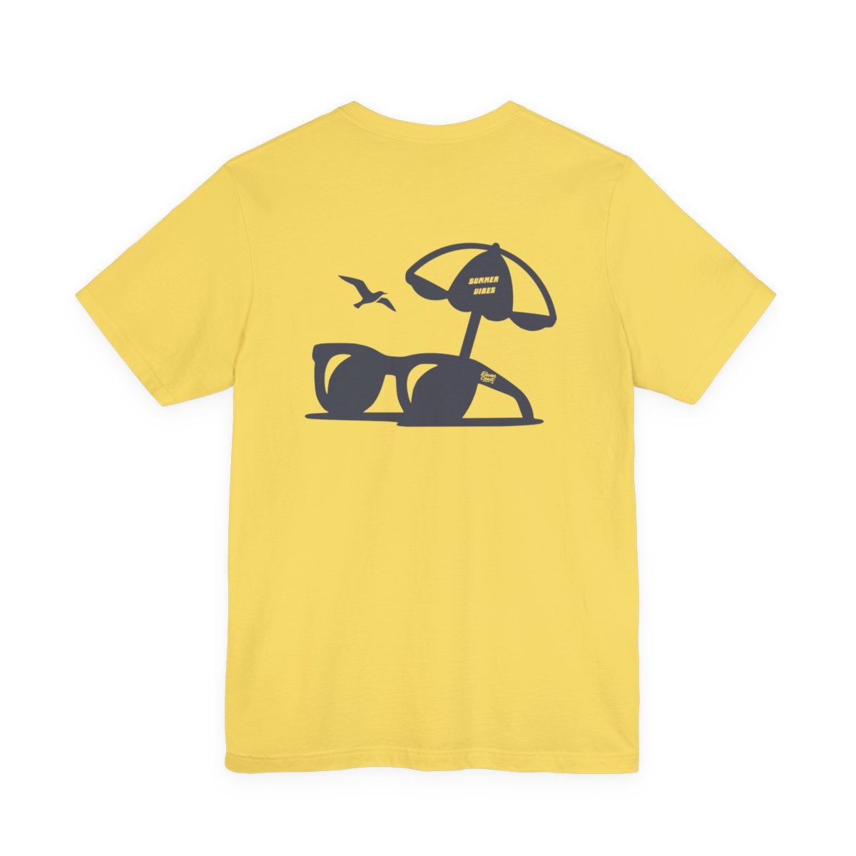 Men's Summer Vibes Navy T-Shirt #en:color_maize-yellow,fr:couleur_jaune-mais