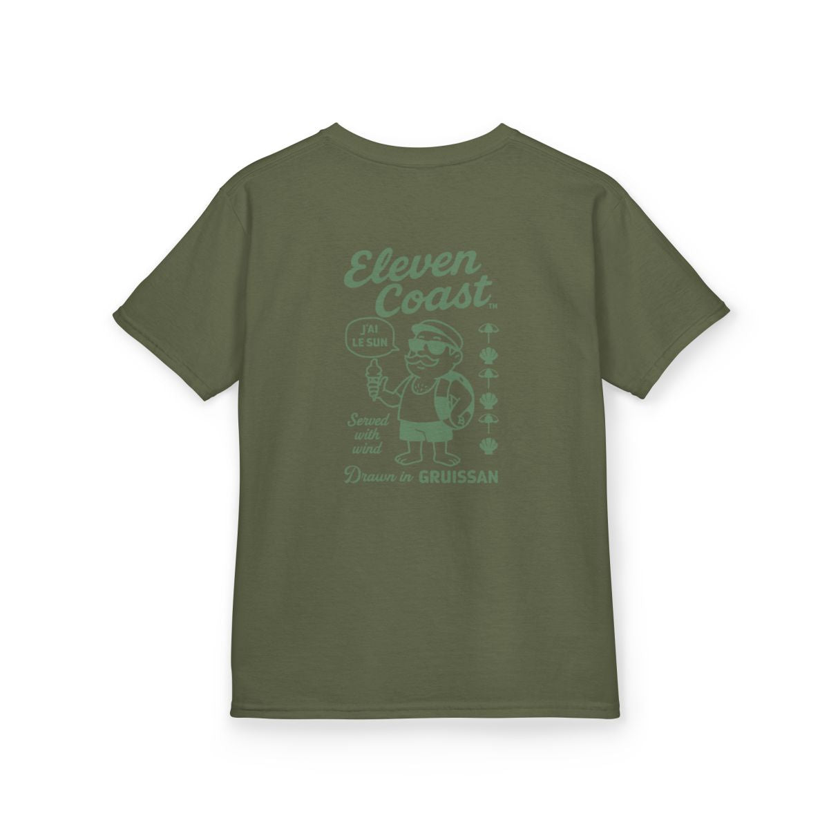 Kids Ice Cream Tee Green Character 