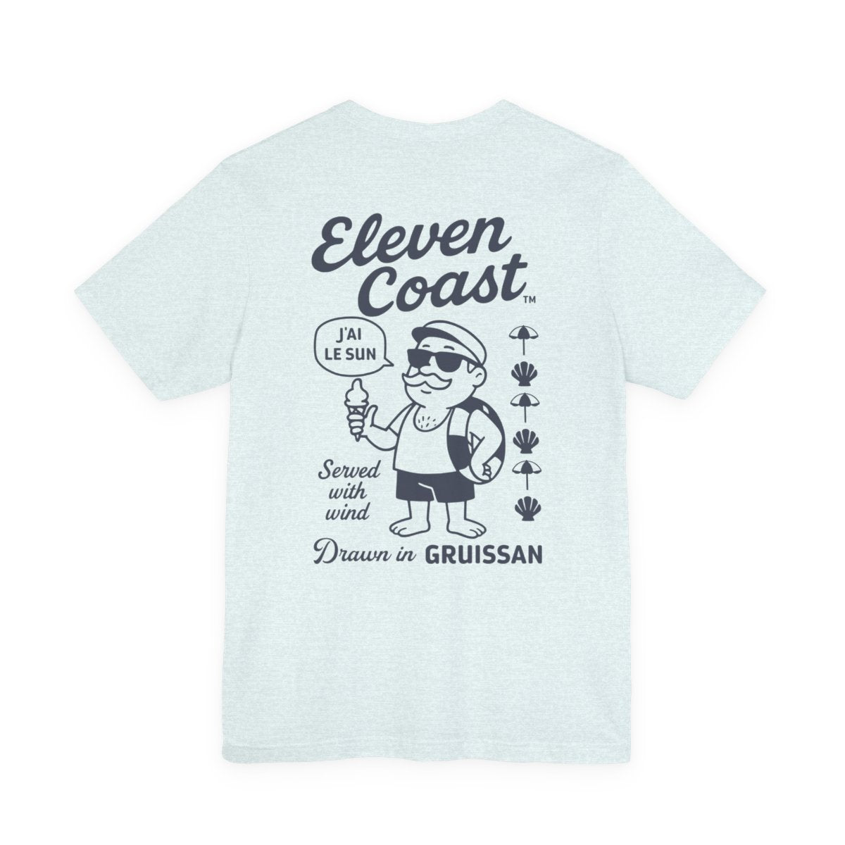 Men Navy Ice Cream T-Shirt Summer Vibes #en:color_heather-ice-blue,fr:couleur_bleu-glacier-chine