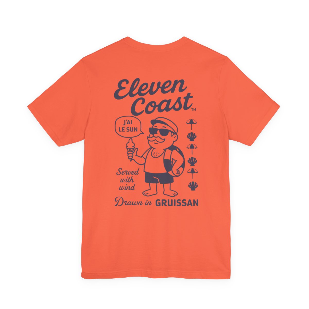Men Navy Ice Cream T-Shirt Summer Vibes #en:color_coral,fr:couleur_corail