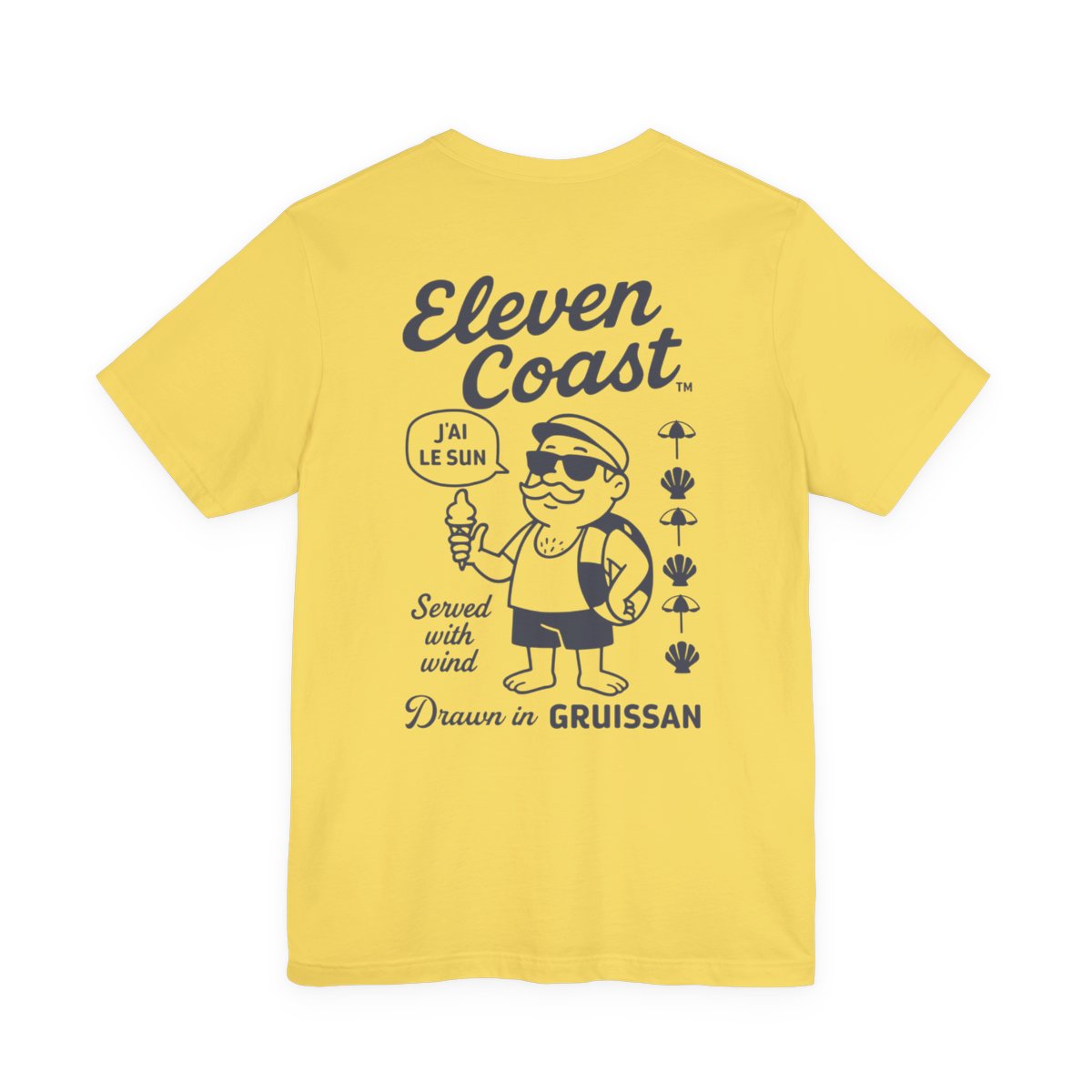 Men Navy Ice Cream T-Shirt Summer Vibes #en:color_maize-yellow,fr:couleur_jaune-mais