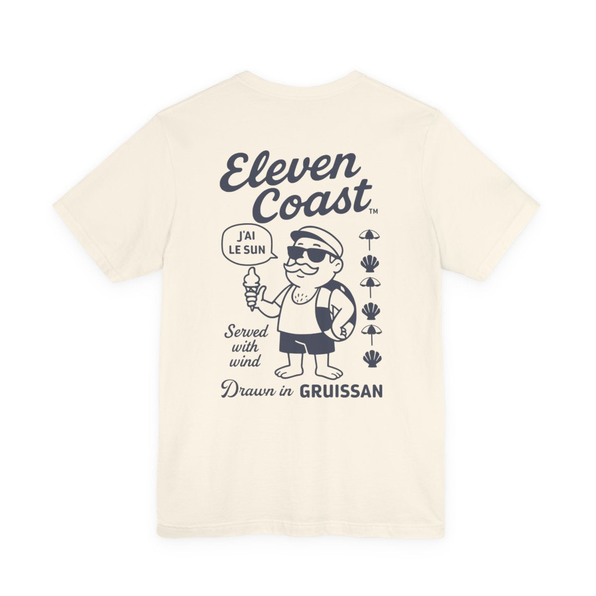 Men Navy Ice Cream T-Shirt Summer Vibes #en:color_natural,fr:couleur_naturel