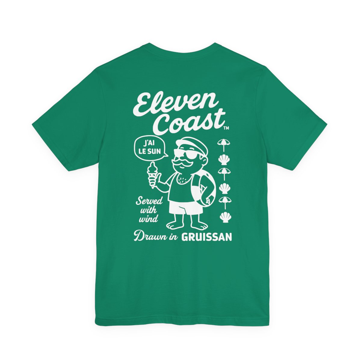 Men's Ice Cream Character T-Shirt White #en:color_kelly,fr:couleur_vert-kelly