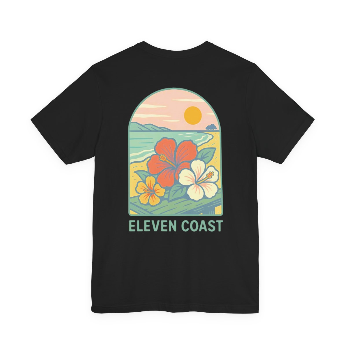 Men's Hibiscus T-Shirt Dawn Breeze Green #en:color_black,fr:couleur_noir