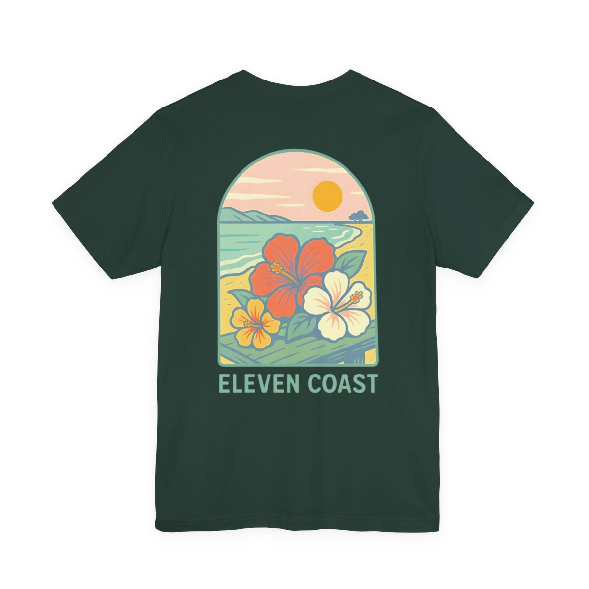 Men's Hibiscus T-Shirt Dawn Breeze Green 