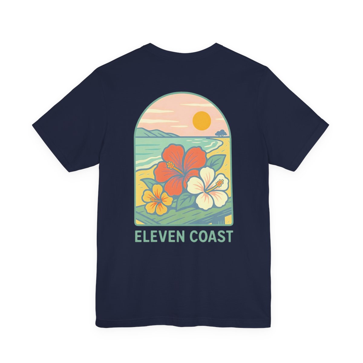 Men's Hibiscus T-Shirt Dawn Breeze Green #en:color_navy,fr:couleur_bleu-marine
