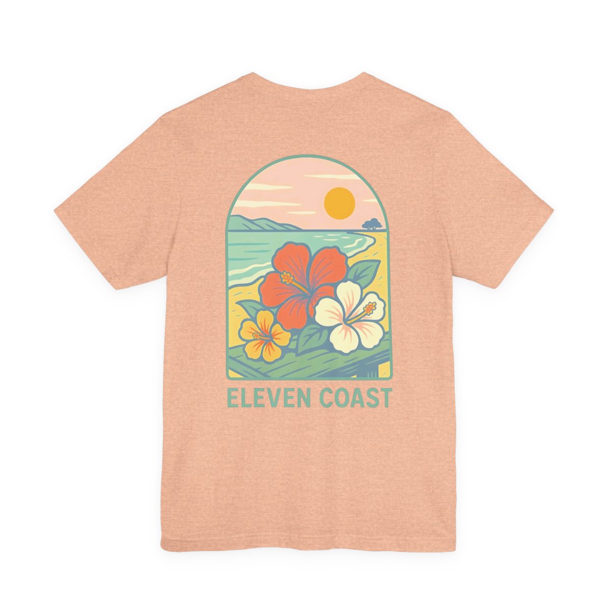 Men's Hibiscus T-Shirt Dawn Breeze Green #en:color_heather-peach,fr:couleur_peche-chine