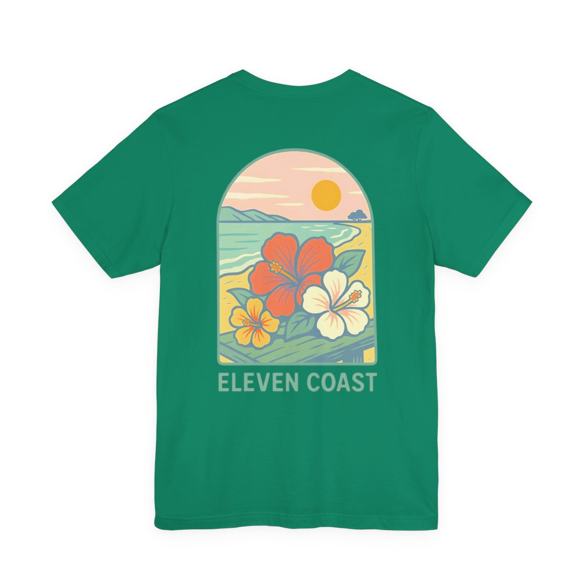Tropical Hibiscus T-Shirt For Women #en:color_kelly,fr:couleur_vert-kelly