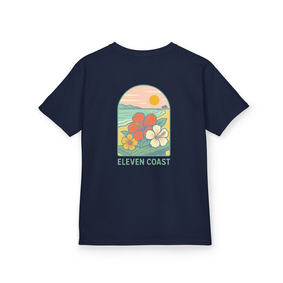 Kids Tropical Hibiscus Tee Green 