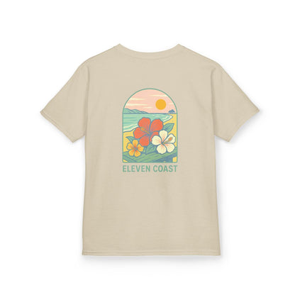 Kids Tropical Hibiscus Tee Green 