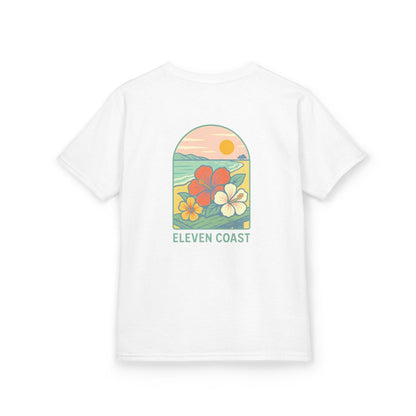 Kids Tropical Hibiscus Tee Green 