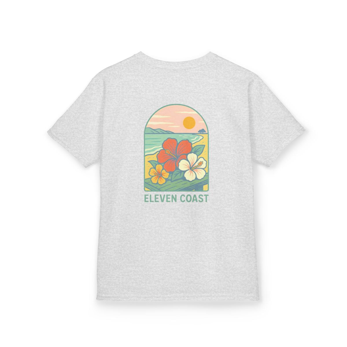 Kids Tropical Hibiscus Tee Green 