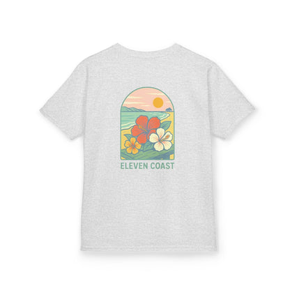 Kids Tropical Hibiscus Tee Green 