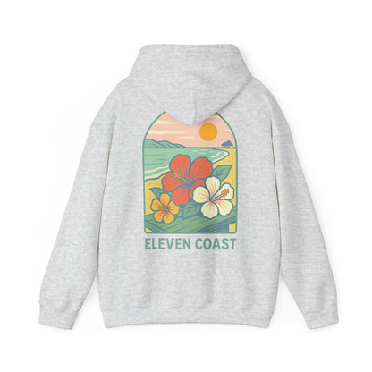 Men's Tropical Hibiscus Hoodie Dawn Green 