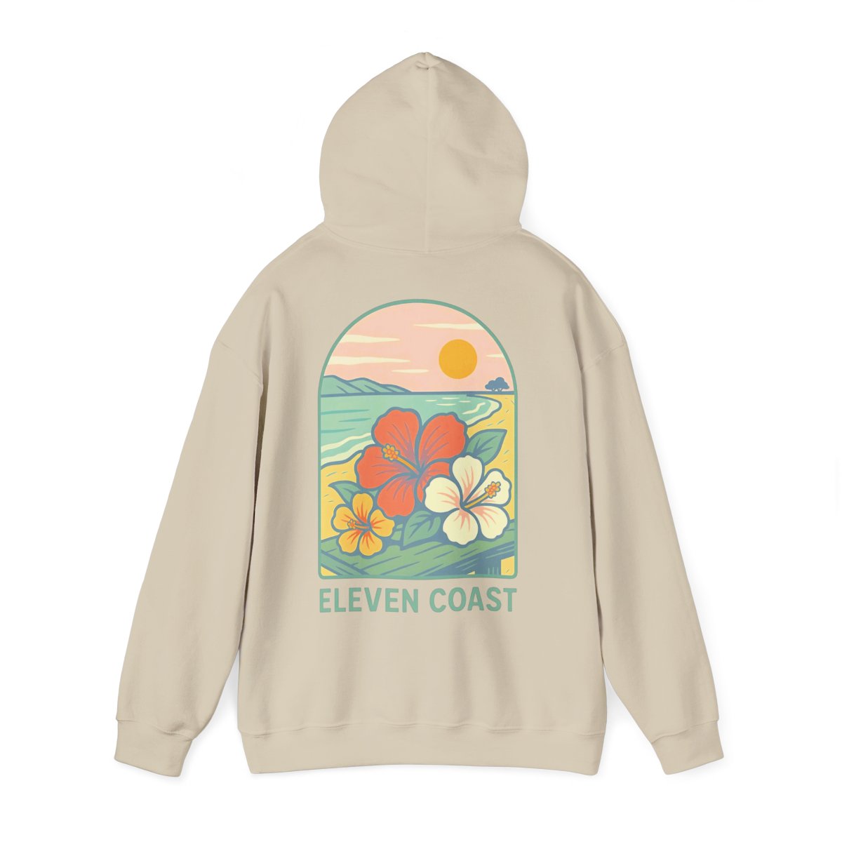 Men's Tropical Hibiscus Hoodie Dawn Green 