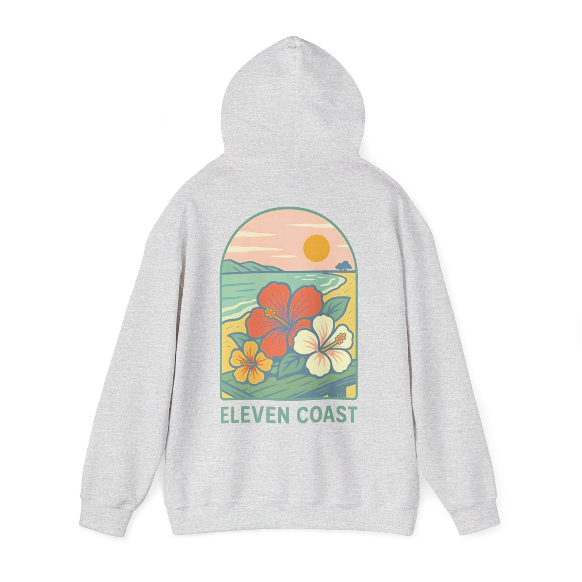 Men's Tropical Hibiscus Hoodie Dawn Green 