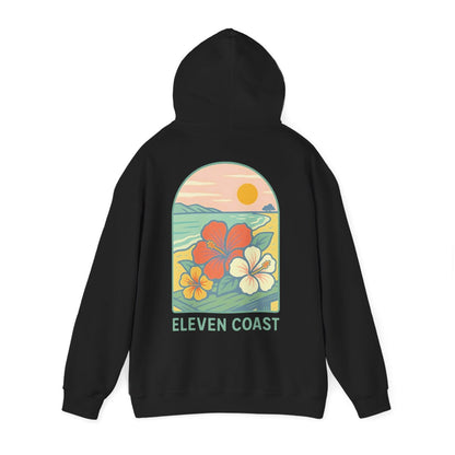 Men's Tropical Hibiscus Hoodie Dawn Green 