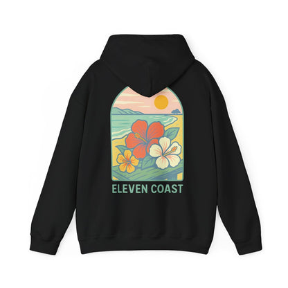 Men's Tropical Hibiscus Hoodie Dawn Green 