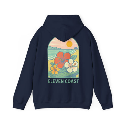Men's Tropical Hibiscus Hoodie Dawn Green 