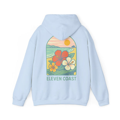Men's Tropical Hibiscus Hoodie Dawn Green 