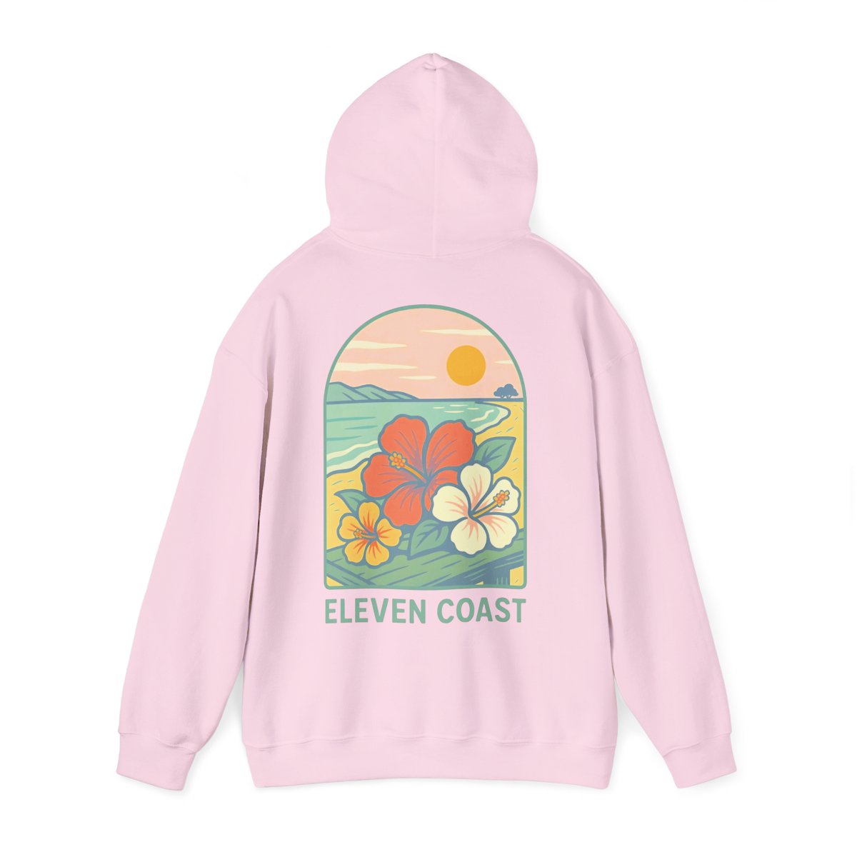 Men's Tropical Hibiscus Hoodie Dawn Green 