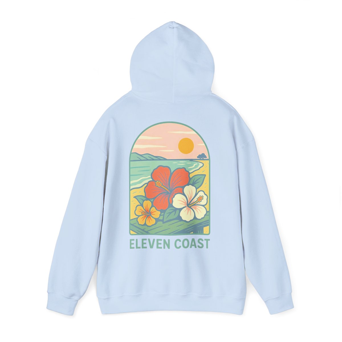 Men's Tropical Hibiscus Hoodie Dawn Green 