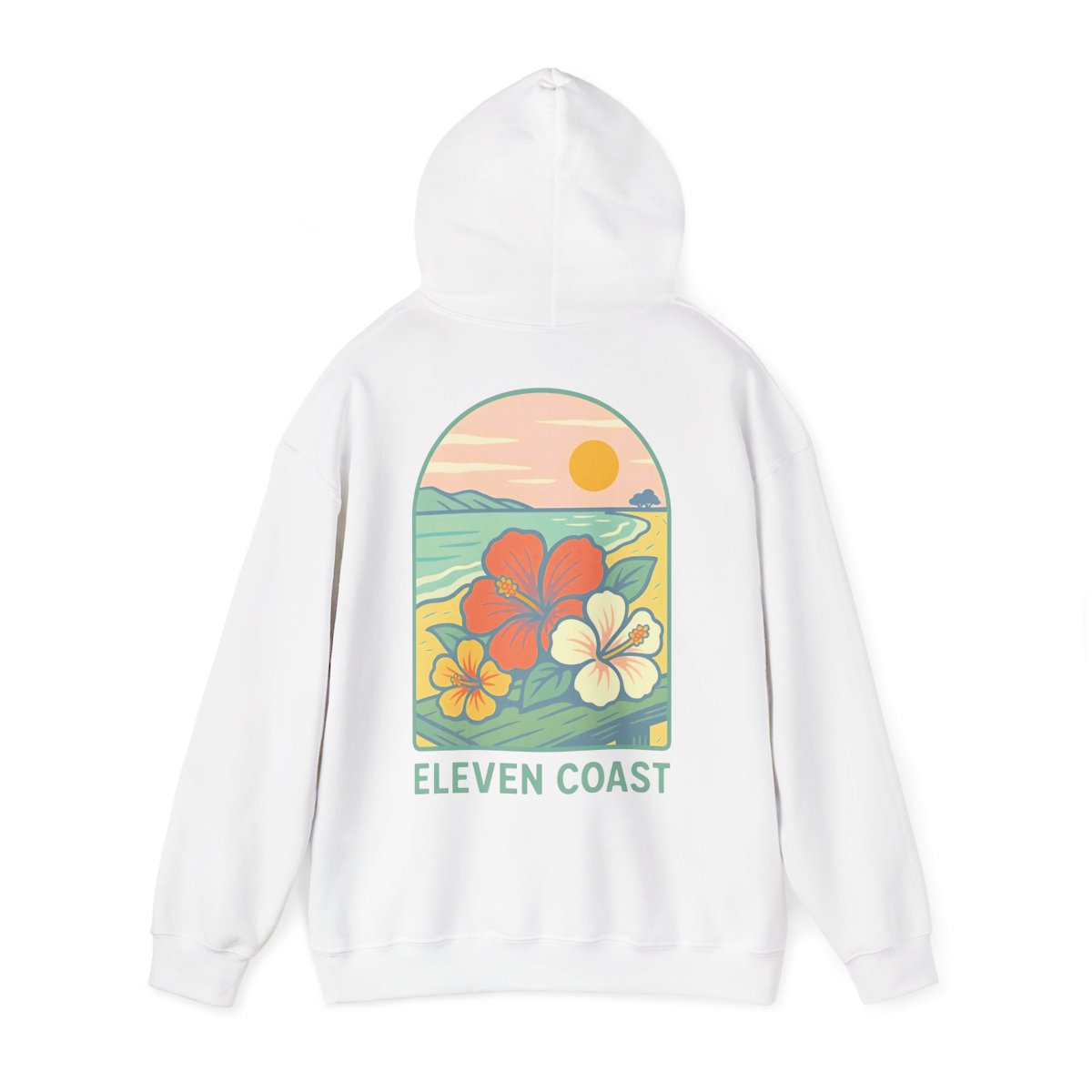 Men's Tropical Hibiscus Hoodie Dawn Green 