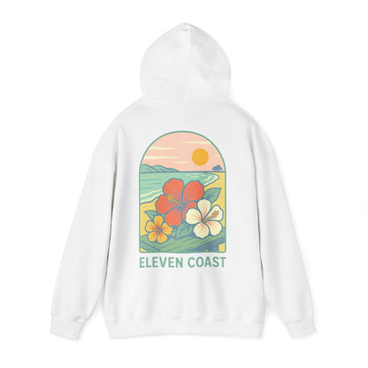Men's Tropical Hibiscus Hoodie Dawn Green 