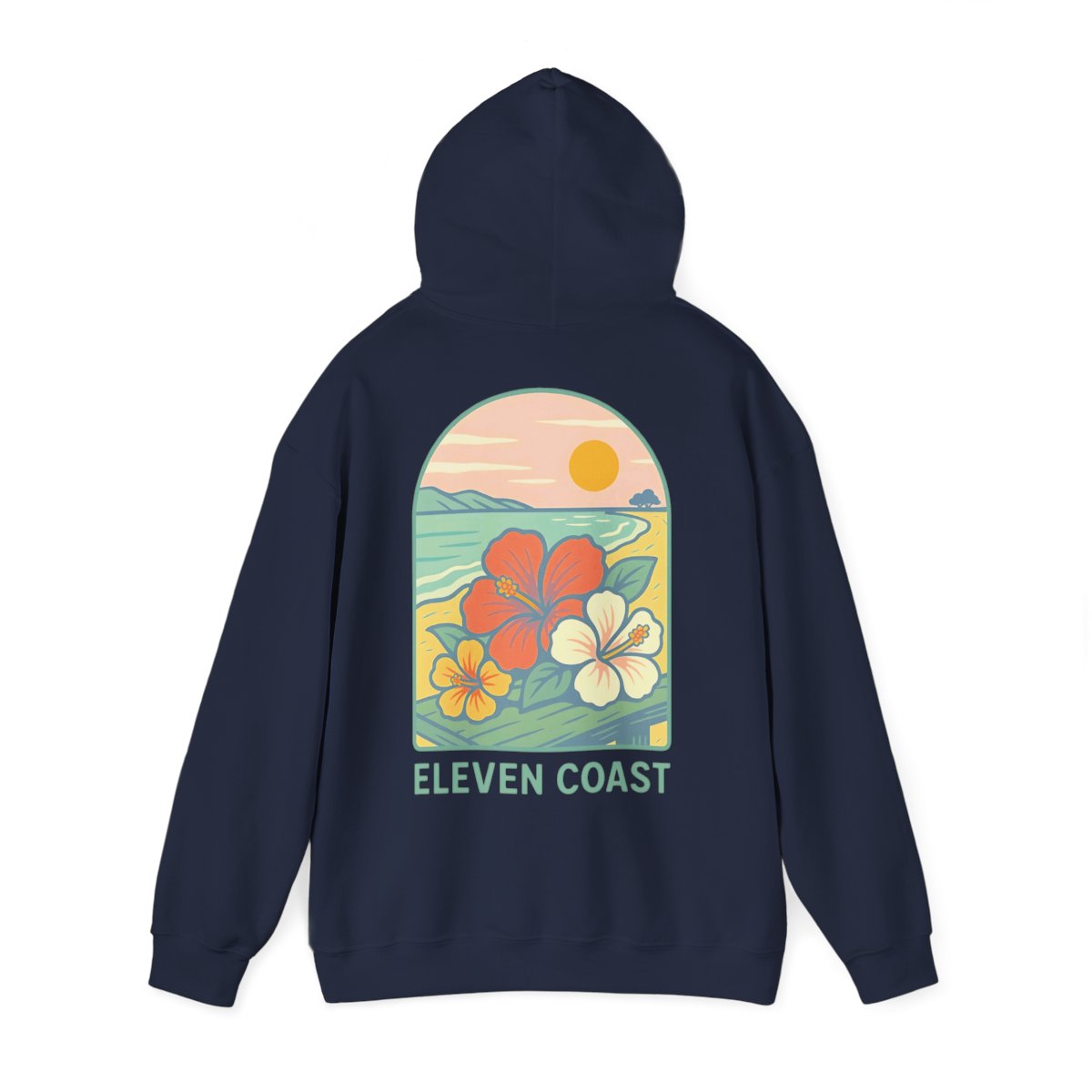 Men's Tropical Hibiscus Hoodie Dawn Green 