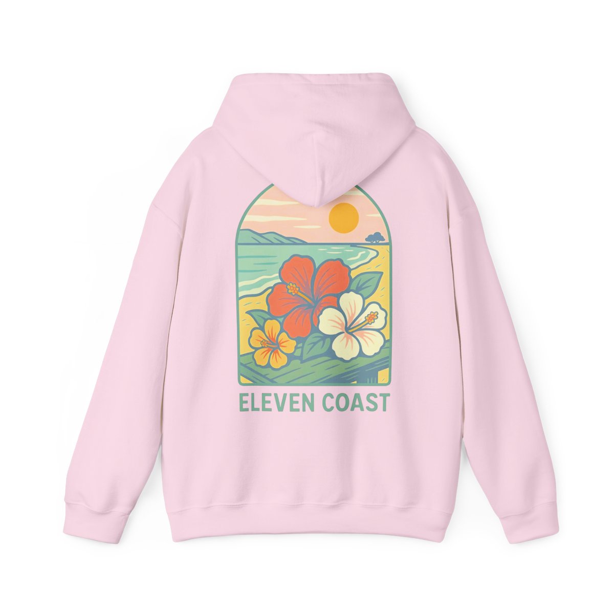 Hibiscus Hoodie For Women Dawn Green #en:color_light-pink,fr:couleur_rose-clair